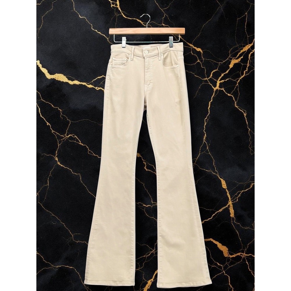 MOTHER The Hustler High Rise Flare Cream Denim Jeans Size 26
